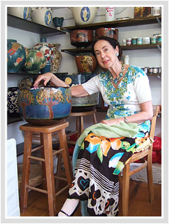 Elzbieta Stanhope in her London studio